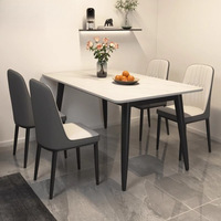 Petite table à manger rectangulaire en ardoise de style nordique, moderne et légère, avec chaises, combinaison multifonctionnelle, meubles de maison