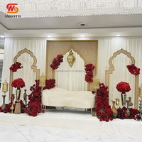 Arche de mariage robuste SMOOTH, ensemble de 3 pièces, toile de fond en acrylique PVC imprimée avec LED pour la décoration de scène de mariage