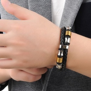 สต็อกสแตนเลสสร้อยข้อมือหนังผู้ชายสไลด์ Charms สำหรับสร้อยข้อมือหนัง - Product Image 5