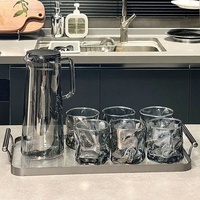 Service à thé et verres à eau en verre de luxe pour la maison et le salon - Ensemble élégant et luxueux pour recevoir à la maison
