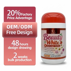 Comprimés à double couche DUOZI Beauty White, 60 unités, complément alimentaire antioxydant éclaircissant pour la peau - Product Image 1