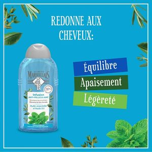 Le Petit Marseillais Shampoing Antichute à l'Huile Essentielle de Menthe pH Équilibré Sans Silicone Liquide - Product Image 2