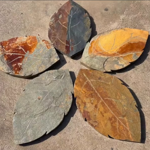 Dalles de pavage irrégulières en <span class=keywords><strong>ardoise</strong></span> rouillée de Chine, taille irrégulière, pour aménagement paysager, pierre naturelle en <span class=keywords><strong>ardoise</strong></span>, forme de feuille, marchepied extérieur - Product Image 1