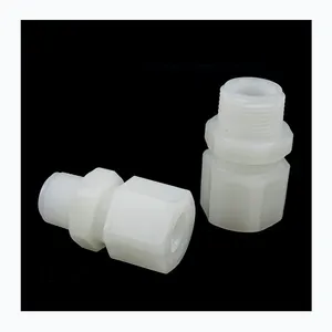 Adattatore per raccordo per tubo PVDF maschio dritto China Factory PVDF doppi puntali connettori maschio a compressione giunto in plastica