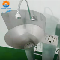 Évier de lavage des mains à commande au pied avec dispositif de stérilisation des couteaux, évier de désinfection des couteaux en acier inoxydable pour usine alimentaire
