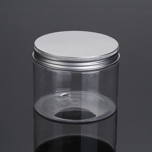 <b>Plastic</b> <b>Jar</b> 350ml Wide Mouth Cylinder PET Cosmetic Packaging With Aluminum Cap - Product Image 1