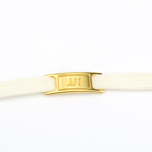 Fabricant personnalisé vente en gros <span class=keywords><strong>AF1</strong></span> Dubraes Tag 20 couleurs lacets d'étiquette lacets de verrouillage chaussures lacets de logo de marque en métal - Product Image 2