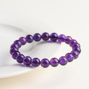 Simple Elegant Imitation <b>Amethyst</b> <b>Bracelet</b> For Women Deep Purple Transparent Bead <b>Bracelet</b> Gift Jewelry - Product Image 4