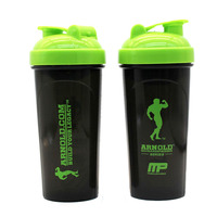 Vente en gros de bouteille de shaker de protéines à paillettes vide en plastique sans bpa avec logo personnalisé pour le sport et le fitness