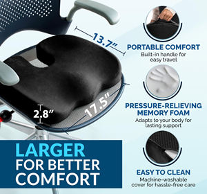 Coussin de siège portable pour <span class=keywords><strong>fauteuil</strong></span>, coussin orthopédique pour chaise, soulagement de la douleur, gel à mémoire de forme, pour chauffeur de camion, bus, siège de voiture pour la prostate - Product Image 5
