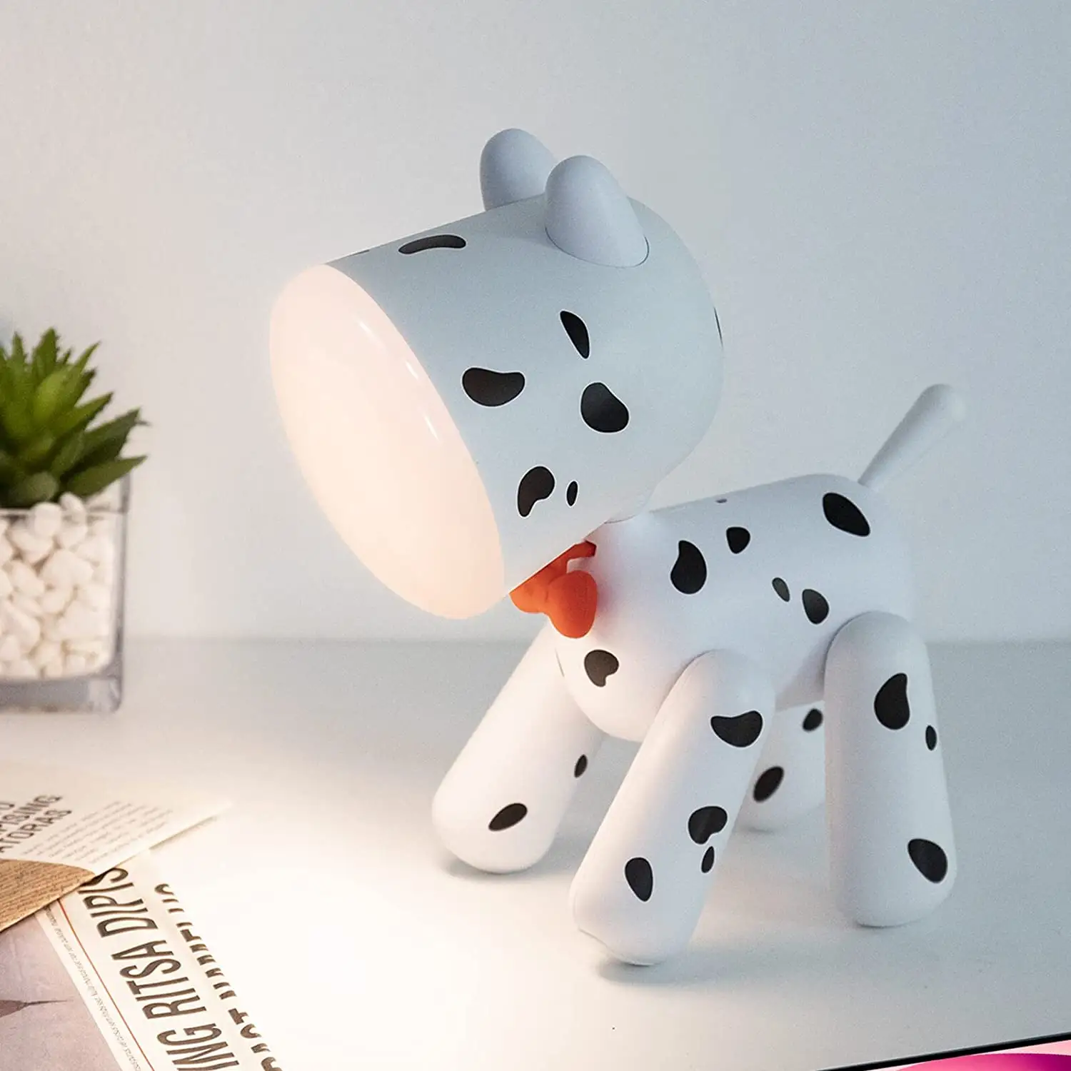 Động Vật Dalmatier USB Cung Cấp Điện Đèn Cảm Ứng Cảm Biến Phát Hiện Con Chó Hình Dạng Chiếu Sáng LED Chiếu Sáng Không Dây Phí Phim Hoạt Hình Cho Trẻ Em