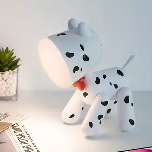 Animal Dalmatier, lámpara de fuente de alimentación USB, Sensor táctil, forma de perro manchado, iluminación LED, carga inalámbrica, dibujos animados para niños