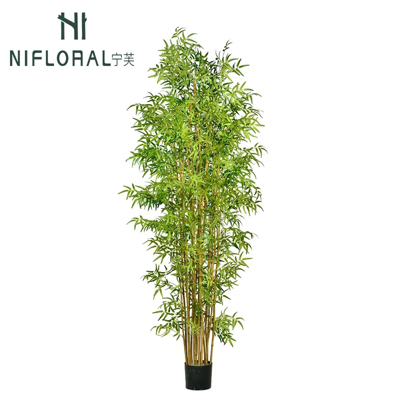 Nifloral Venda por grosso de plantas de bambu artificiais de plástico quase natural de alta qualidade