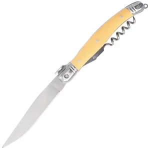 3.82 "lame <span class=keywords><strong>Yatagan</strong></span> en acier inoxydable double traversins manche en plastique 5 tire-bouchon en spirale couteau pliant Laguiole pour repas en plein air - Product Image 1