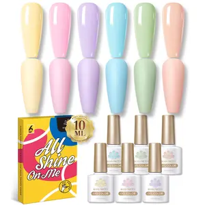 BORN PRETTY 6 Flaschen 10ml Nagel Gel Kit Frühling Sommer Pink Lila Gel Nagellack Set UV LED Gel Nagellack einweichen