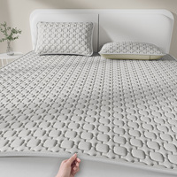 Draps de lit en latex épais de 12 mm, couleur unie, absorbant l'humidité, respirant, antibactérien, rafraîchissant, draps ajustés