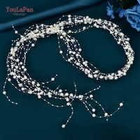 YouLaPan HP538 Magnifique serre-tête de mariée en perles, guirlande de cheveux perlée à pampilles, accessoires de coiffure de mariée élégants et magnifiques pour mariage