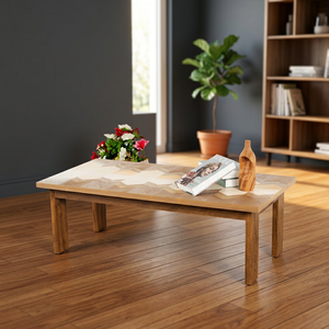 Ardena Furniture Natural Color Modern Solid Wood <b>Coffee</b> <b>Table</b> Expertly Crafted Enhance Your Home Warmth Living Room - Product Image 3