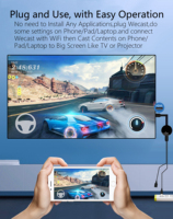 Adaptador Inalámbrico Miracast 4K para HDTV con WiFi, Compatible con Airplay, DLNA y Miracast para Smartphone, iPad, PC, CPU de Cuatro Núcleos, Decodificador