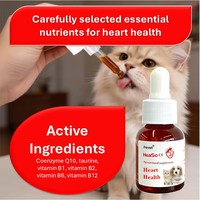 Gotas para la Salud del Corazón Pevet para Perros y Gatos de Todas las Edades, CoQ10, Refuerzo Inmunológico, Vitaminas y Minerales, Absorción Rápida, Seguras, Vida Útil de 2 Años