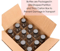 Bouteilles en verre transparent de 60 ml (2 oz) avec bouchon Boston et brosse pour Tequila, Brandy, entonnoir en acier inoxydable pour potions, jus et échantillons
