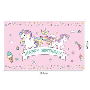 Bannière décorative pour fête d'<span class=keywords><strong>anniversaire</strong></span> de filles Licorne Bannière de fond de joyeux <span class=keywords><strong>anniversaire</strong></span> Bannière de fond de joyeux <span class=keywords><strong>anniversaire</strong></span> personnalisée - Product Image 2