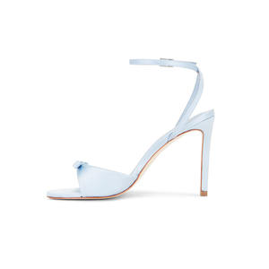 Sandales de créateur à talons aiguilles et bout ouvert pour femmes, sandales d'été de luxe à petits talons, bride à la cheville, nouveau design en PU <span class=keywords><strong>noir</strong></span>, 9cm - Product Image 1