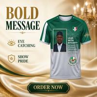 Kaos Pemilu Nigeria Murah Grosir untuk Pria, Kerah Bulat Lengan Pendek, Sablon Gambar Politik Custom