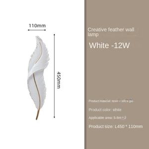Applique Murale LED Créative <span class=keywords><strong>de</strong></span> Luxe en Forme <span class=keywords><strong>de</strong></span> Plume, <span class=keywords><strong>Lampe</strong></span> Murale Minimaliste d'Intérieur pour Mur TV, Chambre à Coucher, <span class=keywords><strong>Chevet</strong></span>, Salon, Hôtel, Villa - Product Image 4