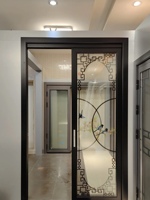 Puerta Plegable Moderna de Doble Vidrio Templado con Aislamiento Térmico, Garantía de 5 Años, Apertura por Empuje Similar a una Puerta Normal