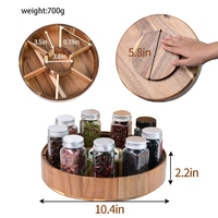 Boîte de service multifonctionnelle en bois à 360 ° avec plateau à 7 compartiments pouvant contenir des collations, des bonbons et des noix pour la cuisine
