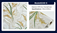 Papier peint écologique en mousse IXPE à coller, avec motif de blé doré en relief 3D, pour la rénovation des murs de la chambre à coucher et du salon