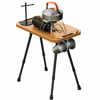 Mesa Táctica IGT Portátil de Plástico, Altura Ajustable, Plegable, Mesa Auxiliar para Camping, Barbacoa y Cocina al Aire Libre