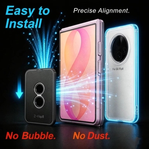 Protector de Lente de Cámara para Samsung Z Flip 8 Fold Ultra, Cristal Templado AR 9H, Nuevo Kit Antipolvo, Kit de Instalación Superior Personalizado - Product Image 4