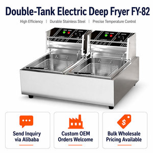 <span class=keywords><strong>Friteuse</strong></span> électrique double cuve 12L en acier inoxydable pour comptoir, idéale pour les frites de restaurant - Product Image 6