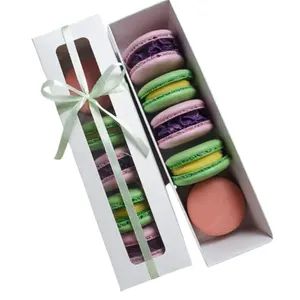 Scatole per imballaggio amaretto con finestra trasparente scatola per Macarons francesi per contenitore Macaron 6 12 18