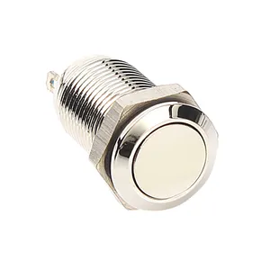 3Pin DC 36V 2A 10mm Flat Round 1 Normal open 1 Normal Close Self-locking Waterproof Metal Latching Push Button Switch