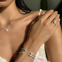 Ensemble de bijoux Gaovo en forme de cœur 5A CZ, collier, bracelet, bague, bijoux de mariage pour femmes, bijoux de mode pour mariée, vente en gros
