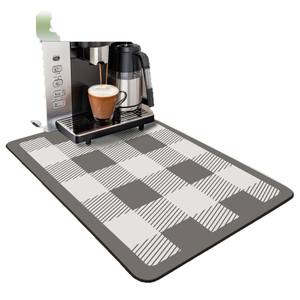 Tapis de drainage en terre de diatomées, motif à carreaux rectangulaires, séchage rapide, pour comptoir de cuisine, usage domestique - Product Image 1
