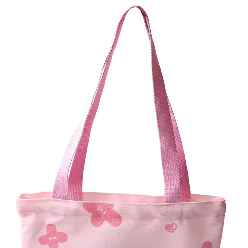 Wholesale standard size sublimation fashion women polyester canvas tote beach bag