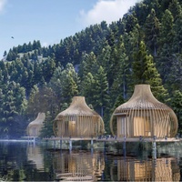 Expérience de camping de luxe en cabane de safari dans le désert personnalisée, villa en bois, chambre de camping, design moderne écologique à installation rapide