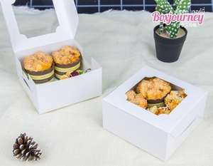 กล่องใส่เค้กสีขาวครึ่งปอนด์กล่องใส่ขนมกระดาษเคลือบ40FT 0/ของขวัญเบเกอรี่ส่งไปยังประเทศไทย0403048 - Product Image 3