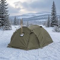 Tente de camping et de pêche coupe-vent en polyester double couche ignifuge quatre saisons pour tunnel extérieur et cheminée d'hiver