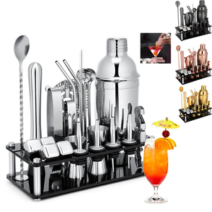 Bộ cho thanh mixology bartender Kit thép không gỉ trộn nước giải khát tùy chỉnh thanh công cụ bartender thiết lập 24 cái thanh công cụ Kit - Product Image 1