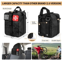Kit de survie 250 pièces kit de premiers soins avec sac compatible Molle et tente d'urgence, kit d'urgence pour la randonnée, la chasse,