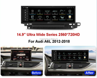 Autoradio Android 13 avec grand écran tactile de 14,9 pouces, processeur MTK8667 8 cœurs, CarPlay multimédia pour Audi A6L C7 2012-2018