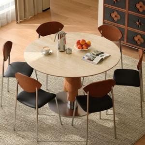 Juego de Mesa de Comedor Redonda de Madera Sólida de 4 Piezas, Diseño Moderno que Ahorra Espacio para Casas Pequeñas - Product Image 2
