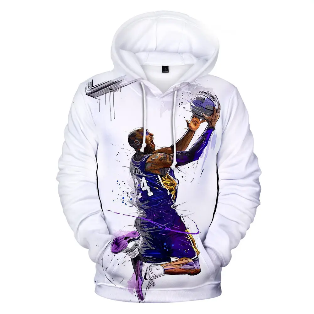 Günstige Sport bekleidung Custom Logo Pullover Sublimation voller 3D-Druck 1pc Herren #24 Bryant Hoodie