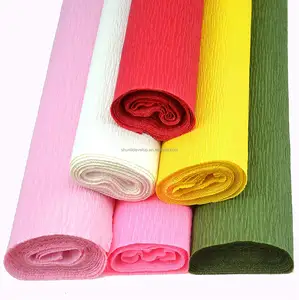 wrapping crepe paper supplier pearl crepe paper waterproof solid colors 50x200 stretch crepe paper kids craft