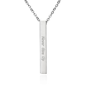 De moda Simple de acero inoxidable chapado en oro inicial grabado nombre Collar personalizado barra COLLAR COLGANTE - Product Image 3